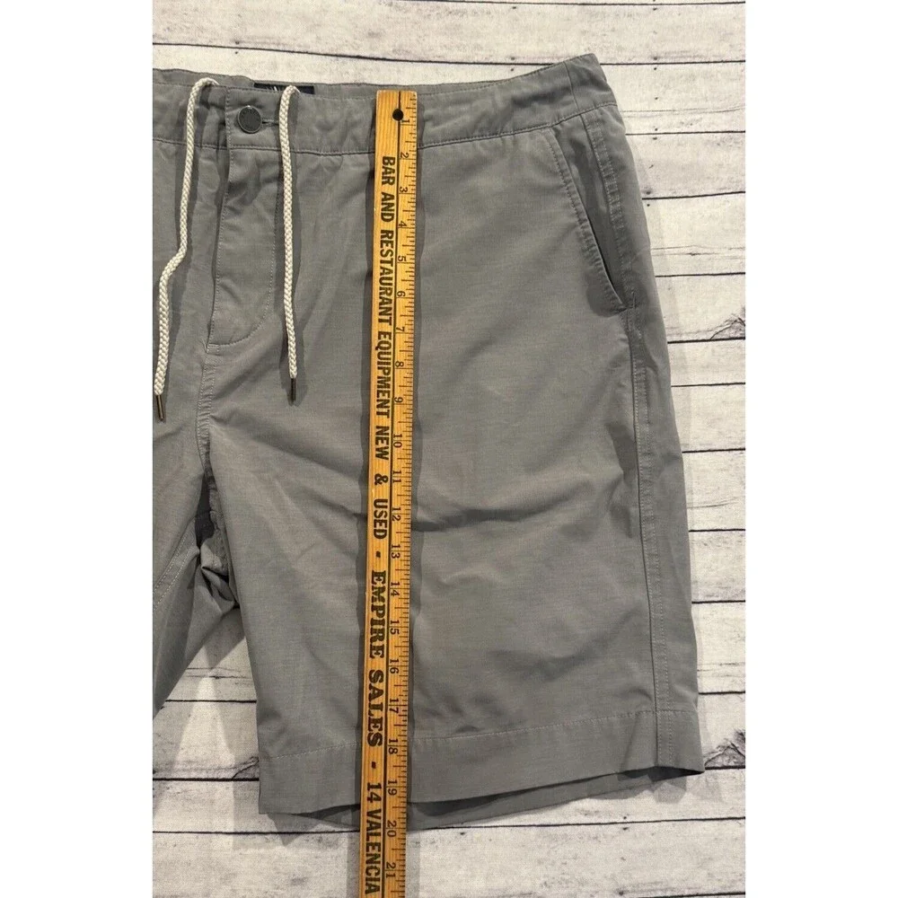 FAHERTY Mens All Day Shorts Sz 38 Heather Gray Stretch Drawstring Zip Pocket